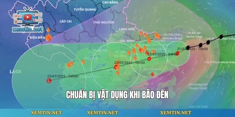 Chuẩn bị vật dụng khi bão đến