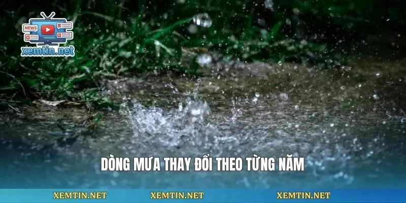 Dòng mưa thay đổi theo từng năm