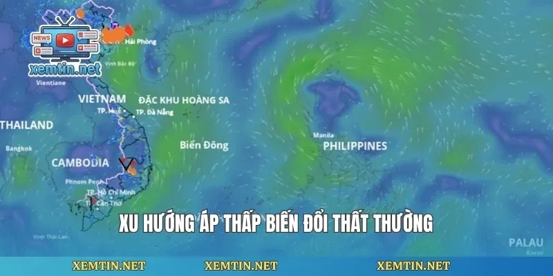 Xu hướng áp thấp biến đổi thất thường